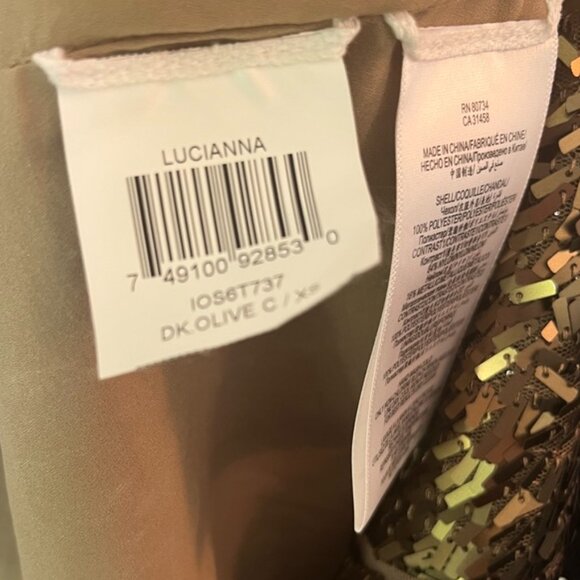 BCBGMaxAzria Gold Sequin Midi Dress - Picture 4 of 6